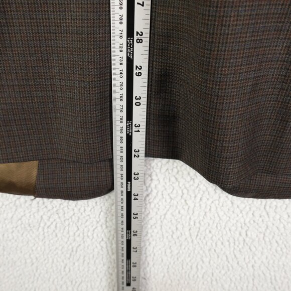 Jp Tilford Samuelsohn Blazer Mens 46L Brown Check Two Button Double Vented Wool - Picture 7 of 14
